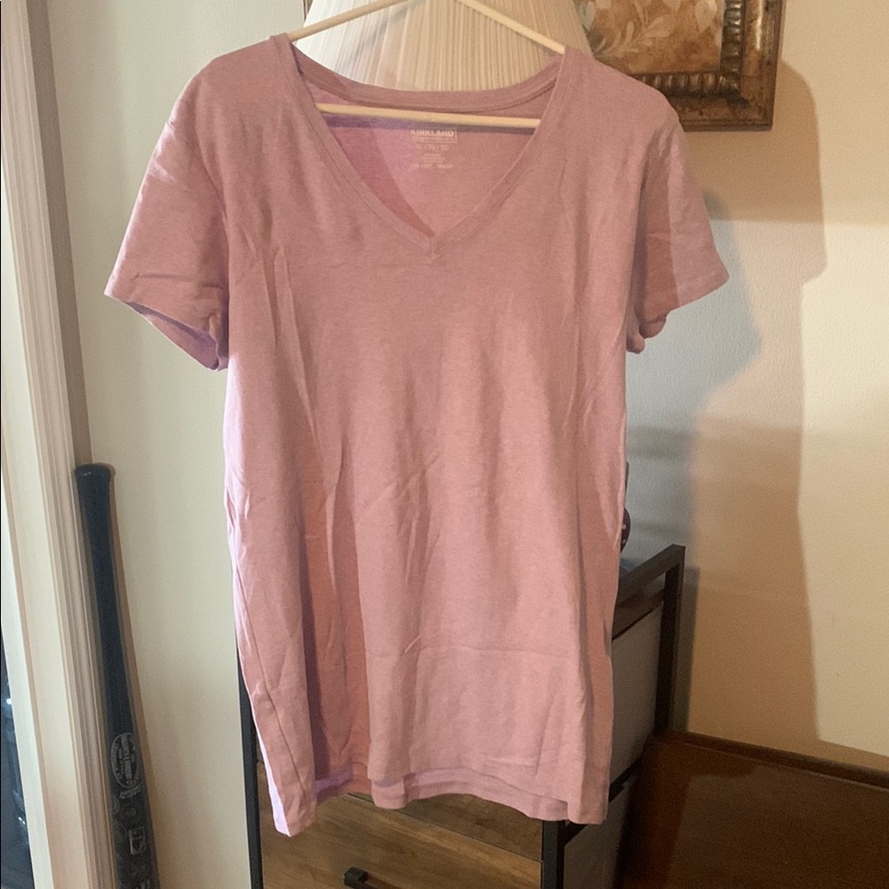 Pink V-Neck Women's Top